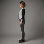 Women's Grey Leather Western Vest