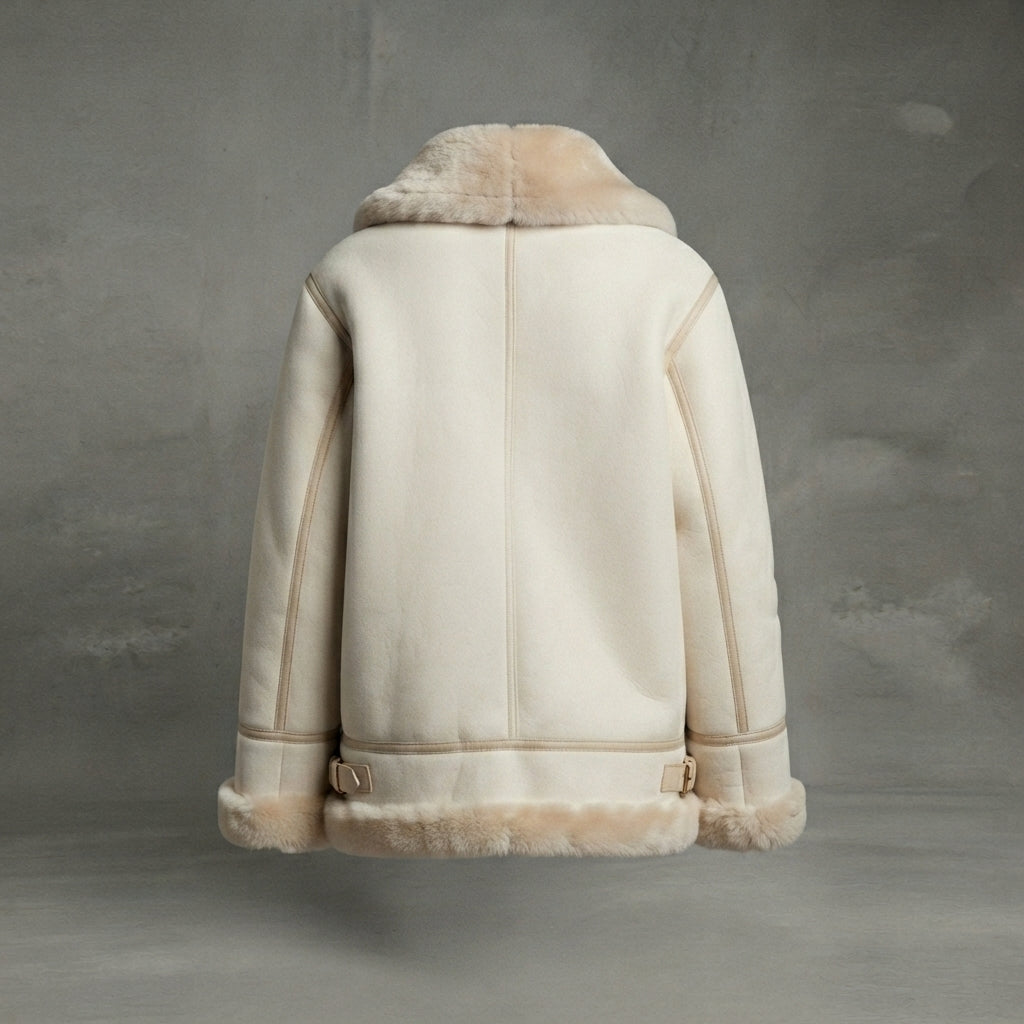 Women's Snow Drift Shearling Biker Coat
