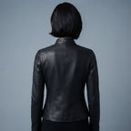 Black Multi-Zip Women's Leather Jacket