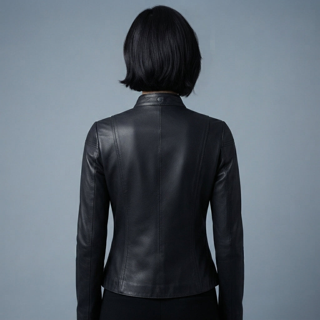 Black Multi-Zip Women's Leather Jacket