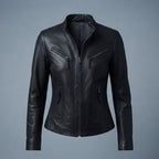 Black Multi-Zip Women's Leather Jacket