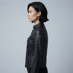 Black Multi-Zip Women's Leather Jacket
