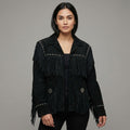 Black Suede Western Studded Jacket