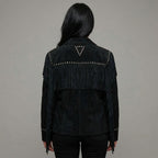 Black Suede Western Studded Jacket