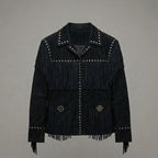Black Suede Western Studded Jacket