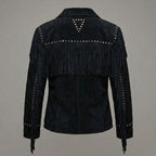 Black Suede Western Studded Jacket