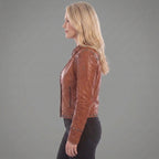 Studded Tan Leather Jacket