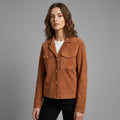 Women's Tan Suede Shirt Jacket