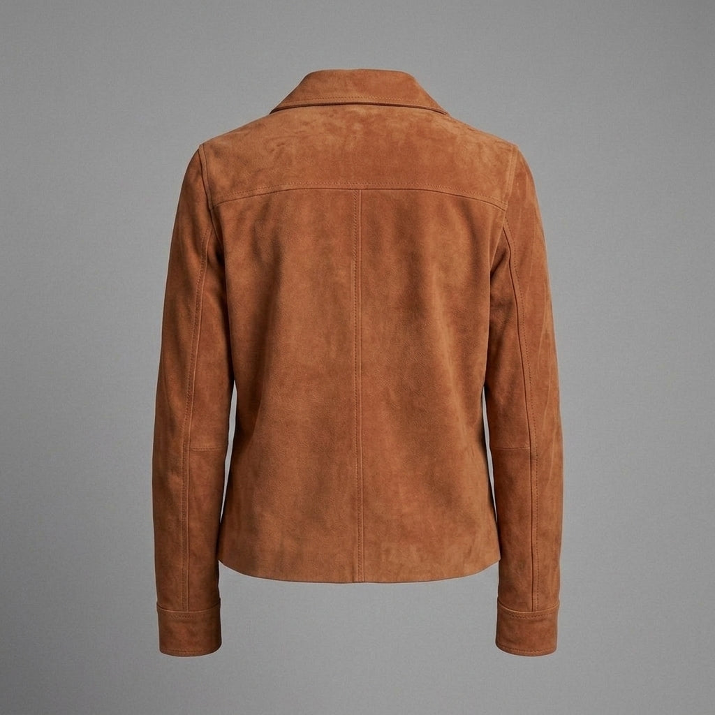 Women's Tan Suede Shirt Jacket