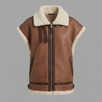 Women's Distressed B-3 Aviator Shearling Vest