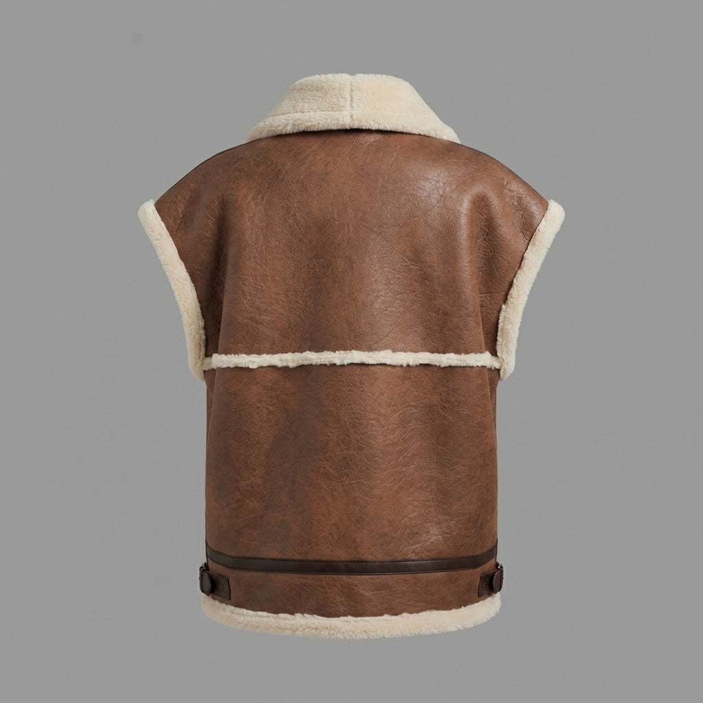 Women's Distressed B-3 Aviator Shearling Vest