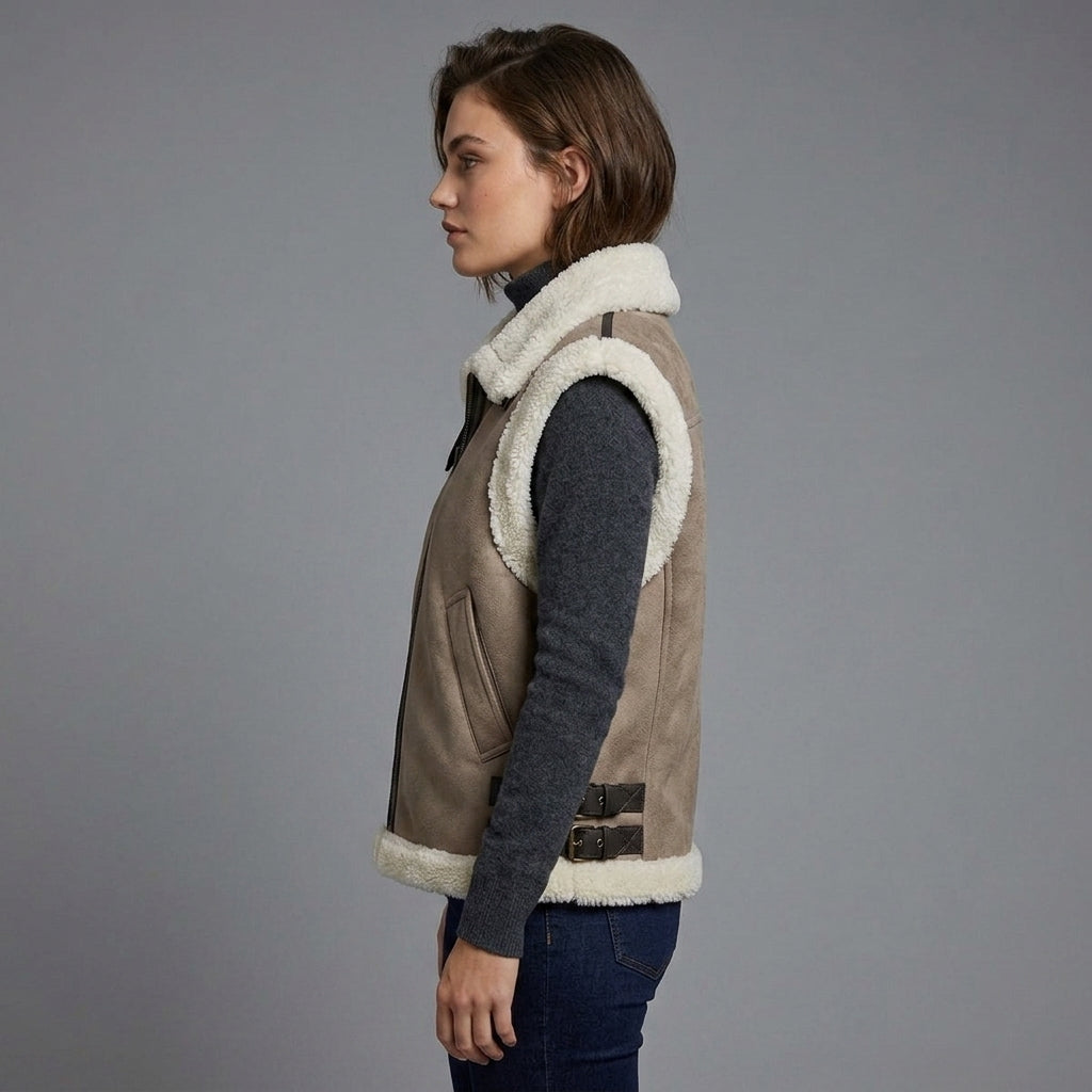 Women's B-3 Aviator Shearling Leather Vest