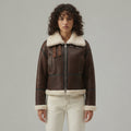 Women's B-3 Vintage Brown Shearling Jacket