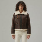 Women's B-3 Vintage Brown Shearling Jacket