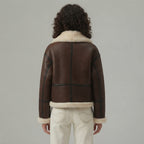 Women's B-3 Vintage Brown Shearling Jacket
