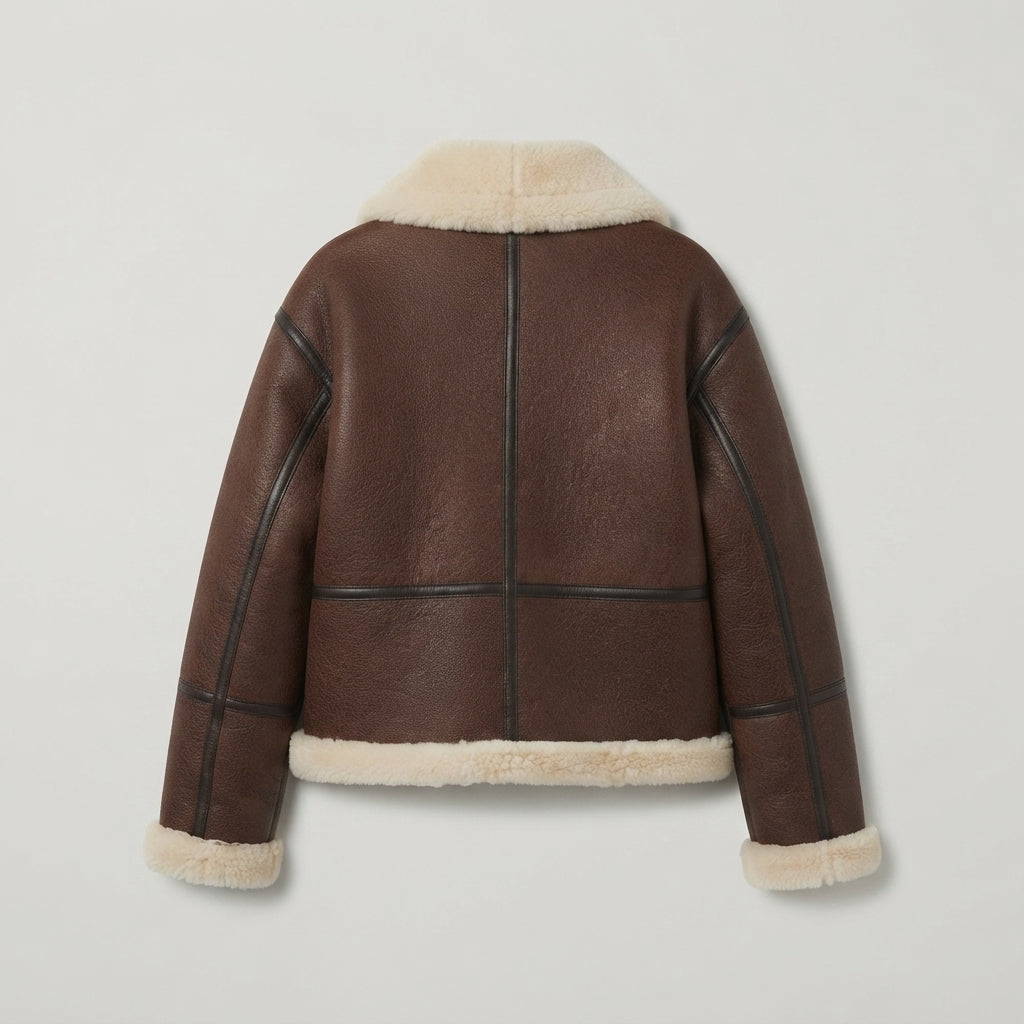 Women's B-3 Vintage Brown Shearling Jacket