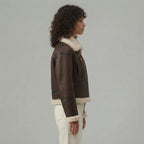 Women's B-3 Vintage Brown Shearling Jacket