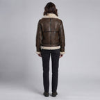 Women's B-3 Dark Brown Shearling Leather Jacket