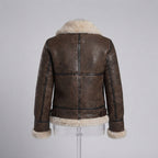 Women's B-3 Dark Brown Shearling Leather Jacket