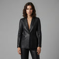 Women's Classic Black Leather Blazer