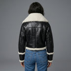 Cropped B-3 Shearling Leather Jacket