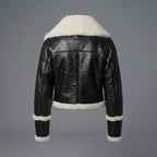 Cropped B-3 Shearling Leather Jacket