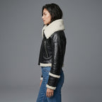 Cropped B-3 Shearling Leather Jacket