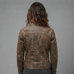 Women's Distressed Leather Café Racer Jacket