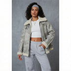 Women's Glacier Distressed Leather Flight Jacket