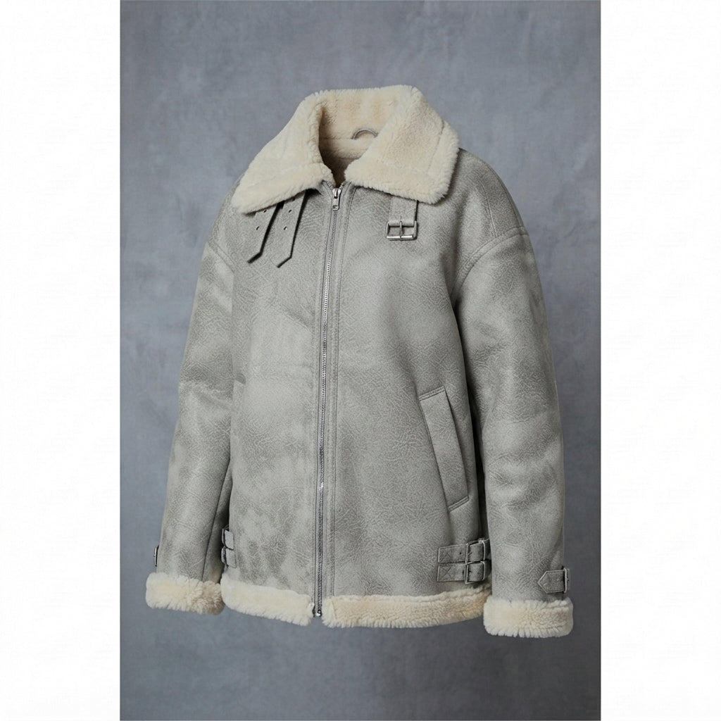 Women's Glacier Distressed Leather Flight Jacket