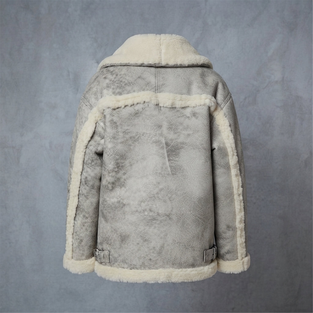 Women's Glacier Distressed Leather Flight Jacket
