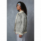 Women's Glacier Distressed Leather Flight Jacket