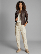 Women's Heritage Brown Leather Biker Jacket
