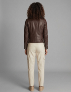 Women's Heritage Brown Leather Biker Jacket