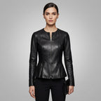 Women's Midnight Black Leather Shirt
