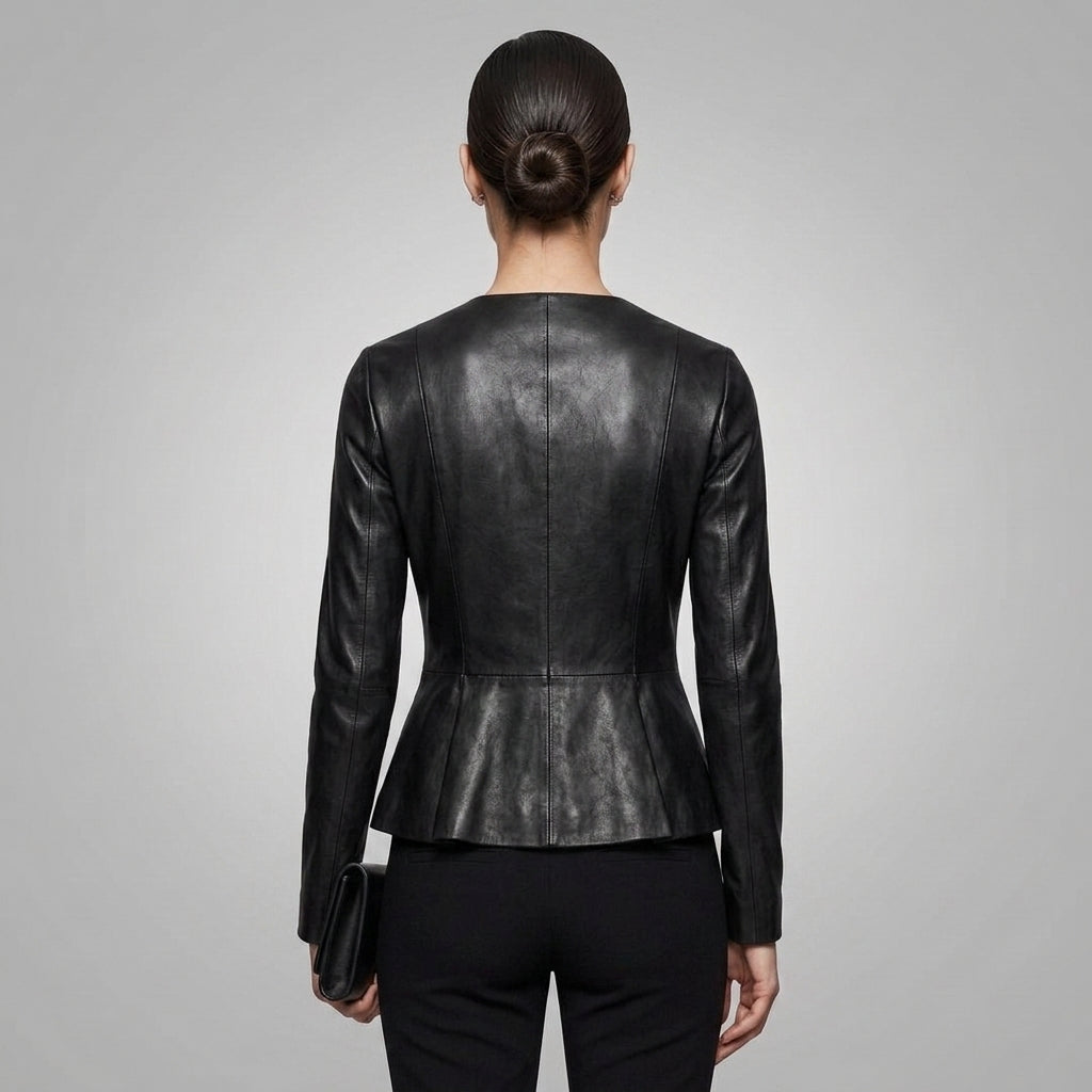 Women's Midnight Black Leather Shirt