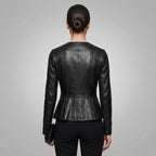 Women's Midnight Black Leather Shirt
