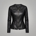 Women's Midnight Black Leather Shirt