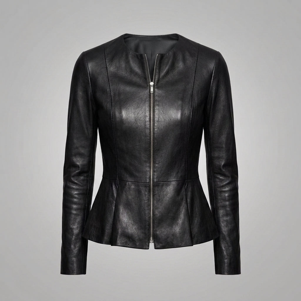 Women's Midnight Black Leather Shirt