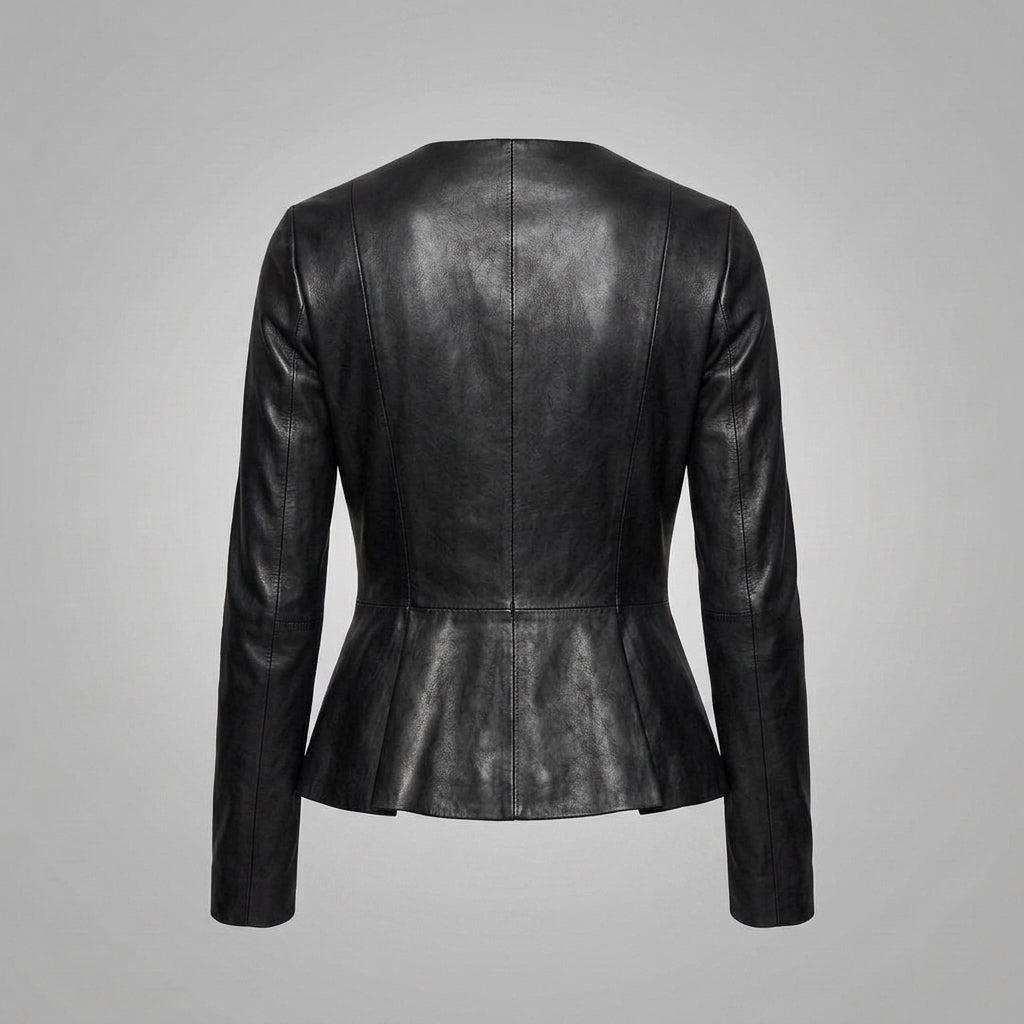 Women's Midnight Black Leather Shirt