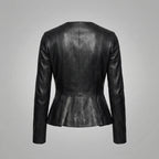 Women's Midnight Black Leather Shirt