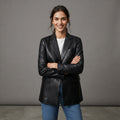 Women's Modern Leather Suiting Blazer