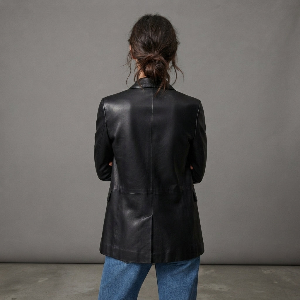 Women's Modern Leather Suiting Blazer