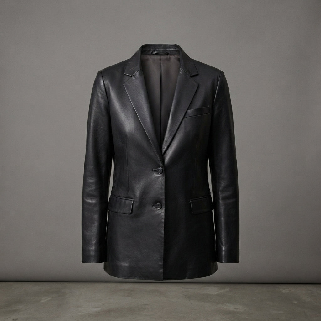 Women's Modern Leather Suiting Blazer