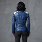 The Retro Blue Biker Jacket