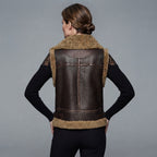 Women's Brown Shearling Leather Vest