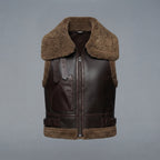 Women's Brown Shearling Leather Vest