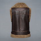 Women's Brown Shearling Leather Vest