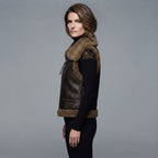 Women's Brown Shearling Leather Vest
