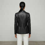 Women's Slim-Fit Leather Blazer